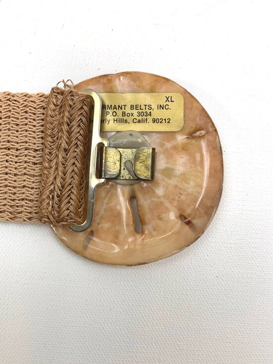 Vintage Sand Dollar Charmant Belt Beverly Hills Stretchy Beach Cottagecore Sz XL main image 9